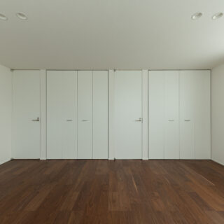 将来2つに分けることを想定した子ども部屋。田井さんはヒアリング時に要望がなければ間取りを積極的に聞かない。しかし家族構成などから、最適な間取りを提案するという。当然、間取りの要望があればそれに応えるそうだ